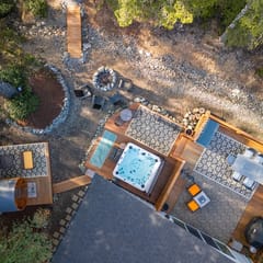 Sauna and Hot Tub | Spacious Deck | Private Acres